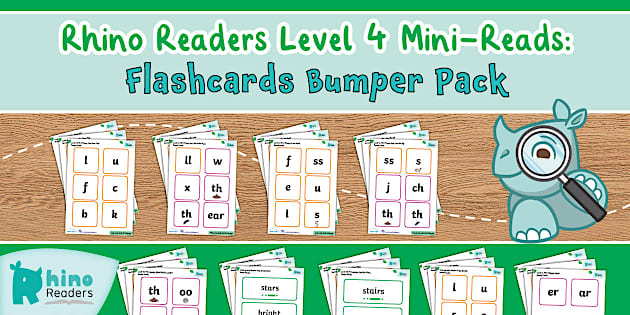 Level 4 Rhino Readers Intervention Mini-Reads: Flashcards Bumper Pack