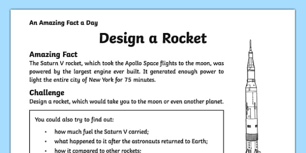 Design a Rocket Worksheet / Worksheet