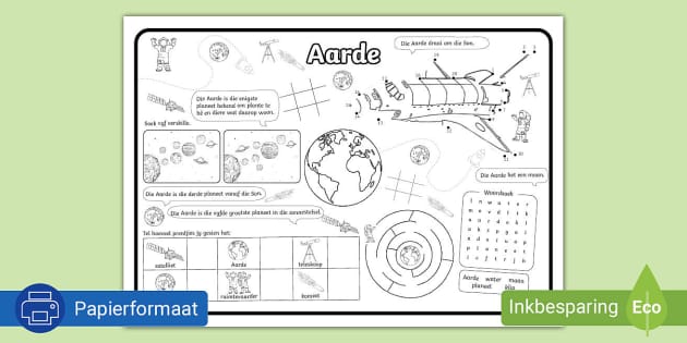 Aarde - Aktiwiteit Mat (Teacher-Made) - Twinkl