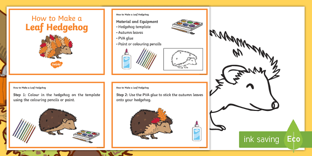Leaf Hedgehog Template & Instructions | Twinkl Resources