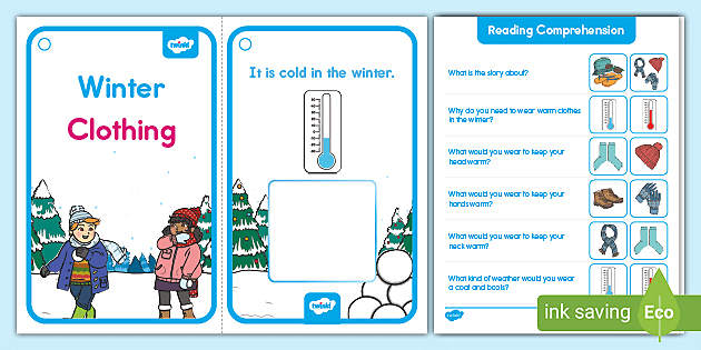Winter Clothes Worksheets, ELL Resource
