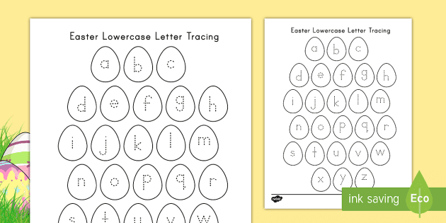 easter lowercase alphabet tracing