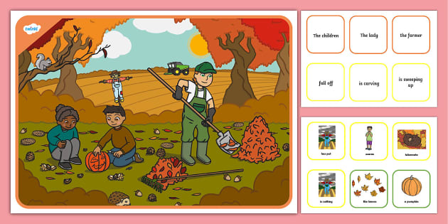 Colourful Semantics Autumn Picture Scene (teacher made)