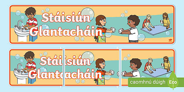 Cleaning Station Display Banner Gaeilge (teacher made)