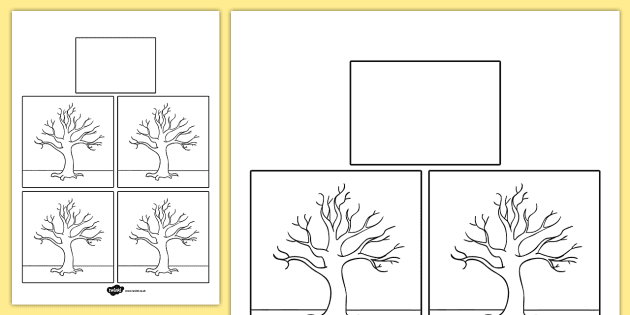 four seasons tree printable template blank trees template