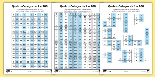 40 quebra-cabeças com sequências numéricas para imprimir