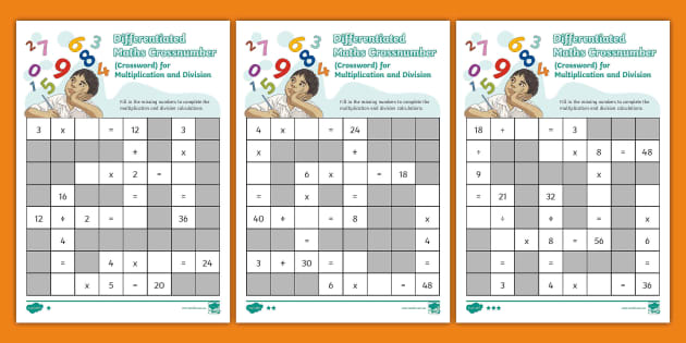 Multiplication and Division Maths Crossnumber (Crossword)