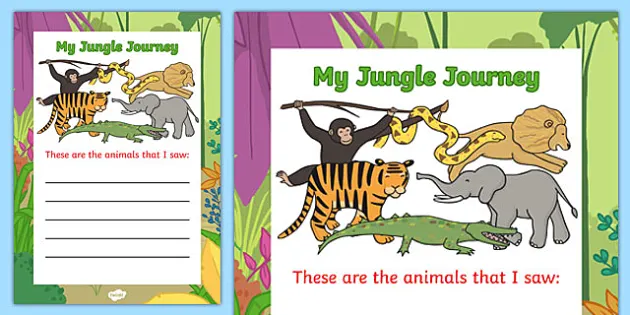 Jungle Animal Themed Animal Writing Guide - ESL Jungle Writing Frame