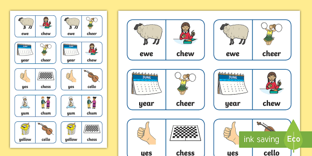 Y And Ch Minimal Pairs Dominoes Teacher Made