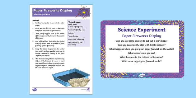 EYFS Paper Fireworks Display Science Experiment and Prompt Card Pack