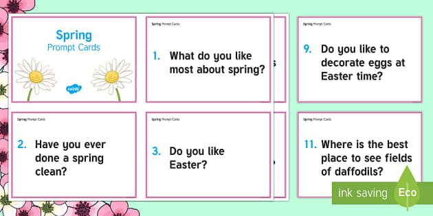 Spring Prompt Questions Adult Guidance (teacher made)