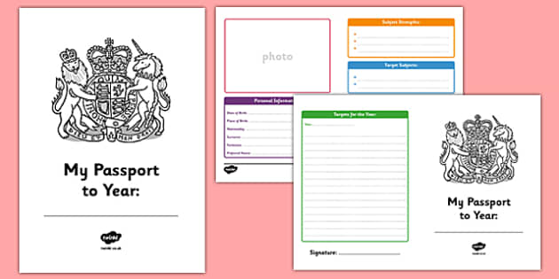 template 1 passport year the Writing Next Frames Passport to Year  KS1 Transition