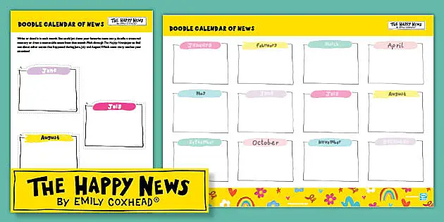 FREE! - The Happy Newspaper: Doodle Calendar of News