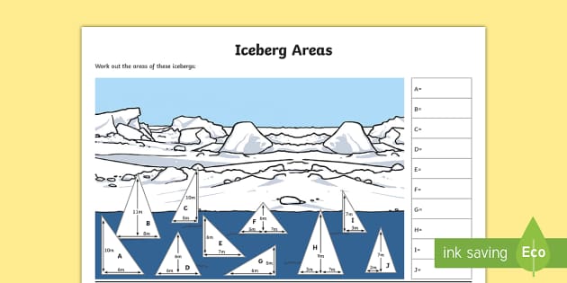Iceberg Triangle Area Differentiated Activity Sheets