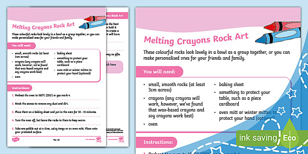 Melting Crayons Rock Art (Ages 5 - 7) (teacher made)