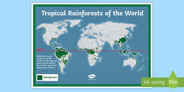 Tropical Rainforests World Map - tropical rainforest