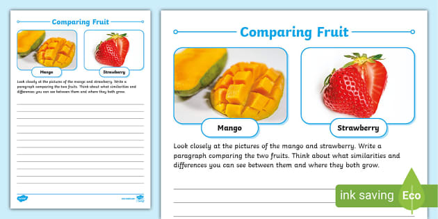 Compare Sizes: Fruit, Worksheet, Education.com