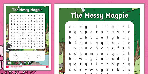 The Messy Magpie Word Search