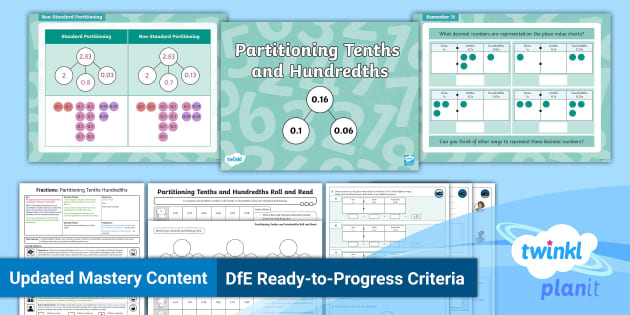 👉 Y4 Fractions: Partitioning Tenths And Hundredths PlanIt Maths Lesson 3