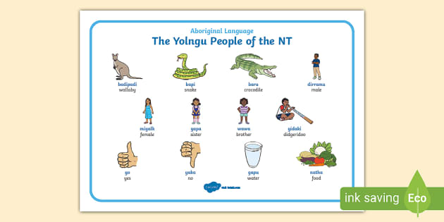 Yolngu Aboriginal Language Word Mat (Lehrer gemacht)