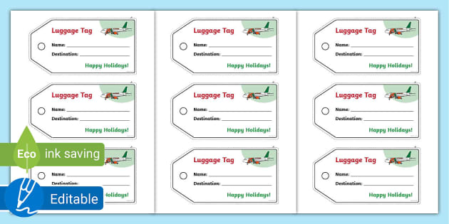 Free printable, customizable luggage tag templates | Canva