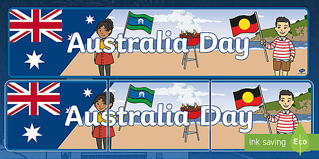 Australia Day Beach Display Banner (teacher made) - Twinkl