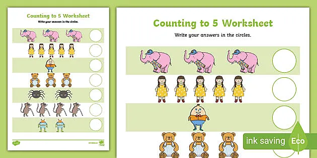 nursery rhyme themed counting to 5 worksheet teacher made