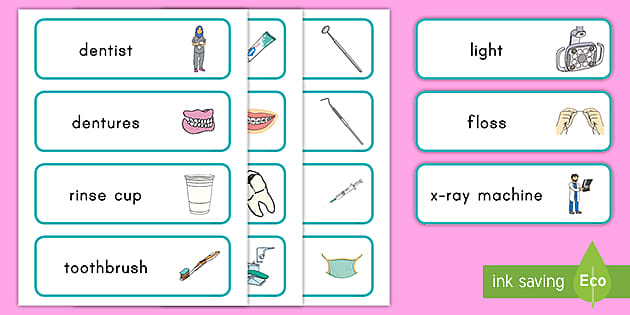 Dentist Dramatic Play Word Cards teacher Made Twinkl