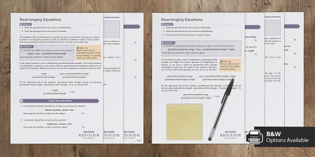 Rearranging Equations Revision Worksheet Teacher Made   T Sc 1657696849 Rearranging Equations Revision Worksheet Ver 1 