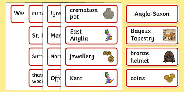 Anglo Saxons Word Cards - Anglo Saxon, Saxons, Anglo-saxon