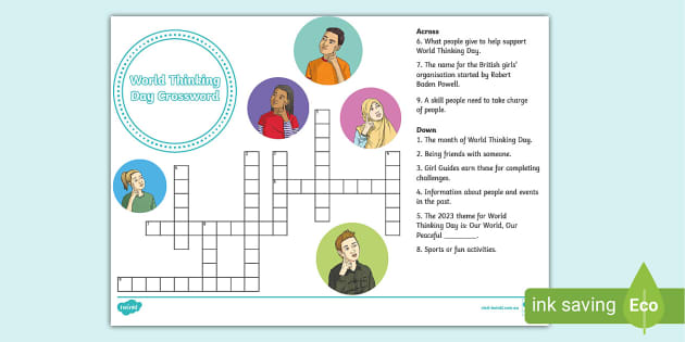 World Thinking Day Crossword (teacher made) Twinkl