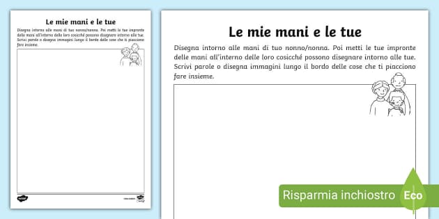 Le tue mani e le mie Attività nonni (Lehrer gemacht)