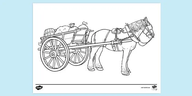 horse and buggy coloring pages