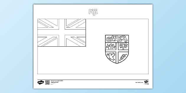 Fiji Flag Colouring Sheet - Twinkl Geography - Twinkl