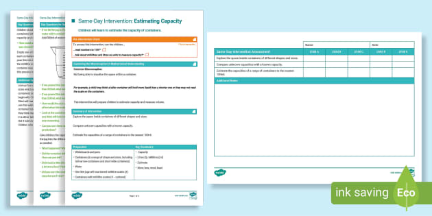 👉 Year 2 Maths Same-Day Intervention Plan: Estimating Capacity