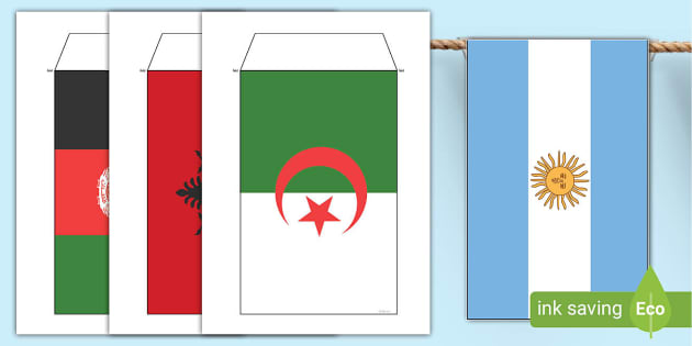 Country Shapes and Flags Flashcards (Teacher-Made) - Twinkl