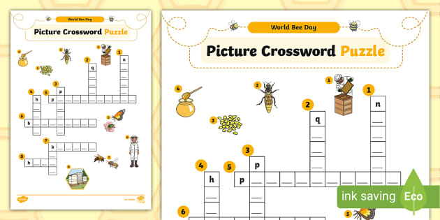 World Bee Day Picture Crossword Puzzle (Teacher Made)
