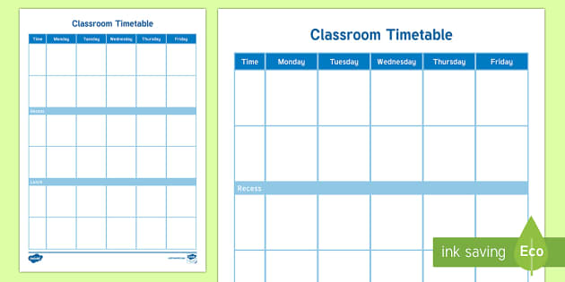 Classroom Timetable Teacher Made Twinkl