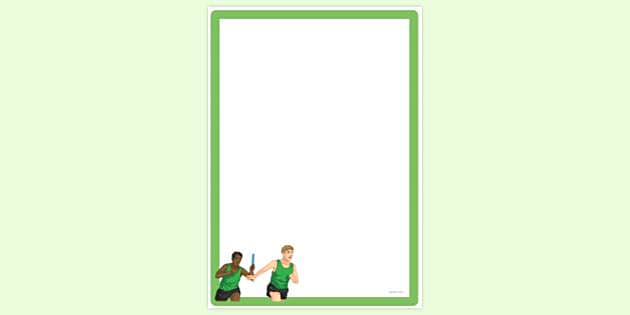 Baton Exchange Relay Running Page Border | Page Borders