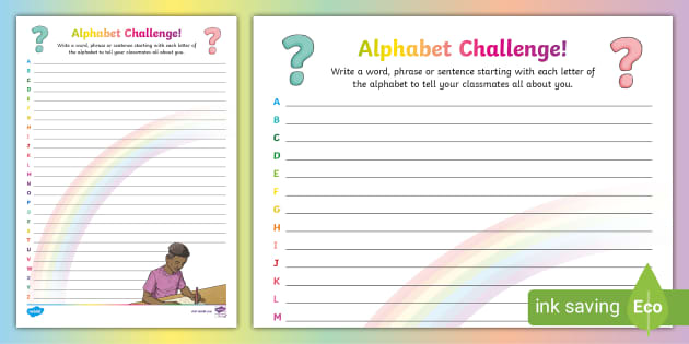 All About Me Alphabet Writing Worksheet - Twinkl