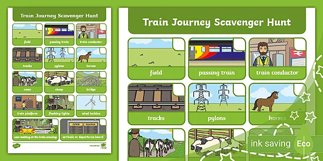 Train Journey Scavenger Hunt Activity (teacher made)