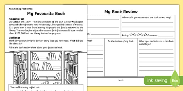 My Favourite Book Worksheet / Worksheet, worksheet - Twinkl