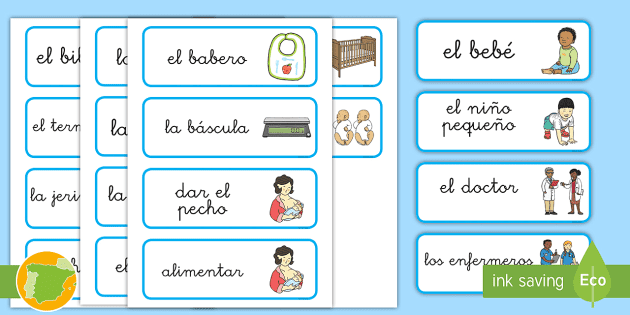 Tarjeta De Vocabulario Los Bebes En La Clinica