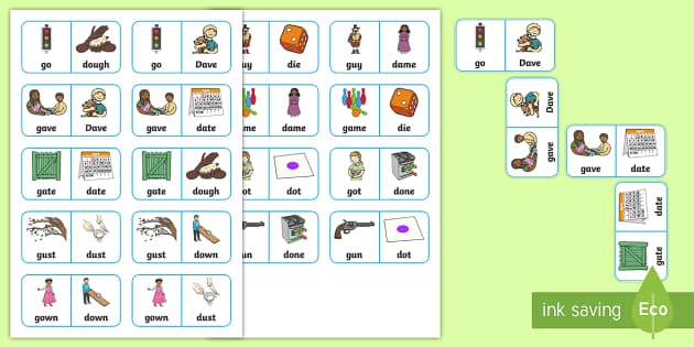 worksheet j phoneme 'g' articulation Dominoes and  phonology, Pair Minimal  'd'