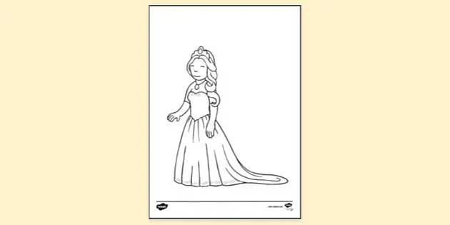 Princess Dress Coloring Page Graphic by Rabia Aktar Shohana · Creative  Fabrica