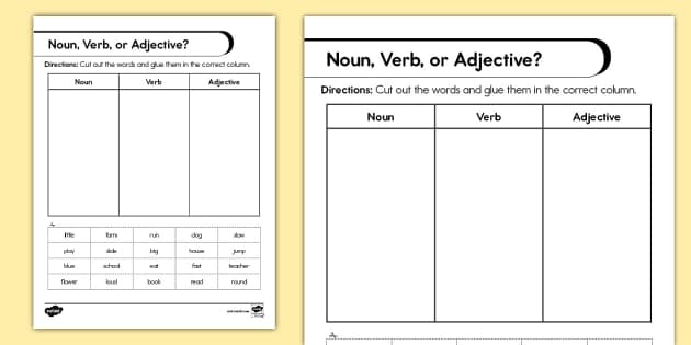 adjective sorting activity