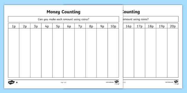 british money coin sorting sheet teacher made