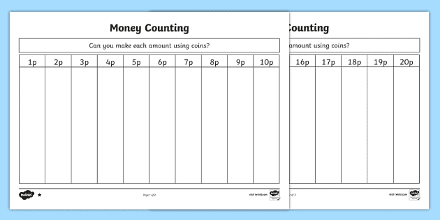 british money coin sorting sheet teacher made