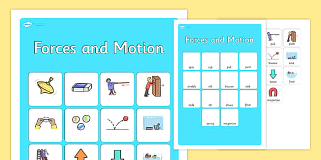 Forces And Motion Vocabulary Matching Mat (teacher Made)