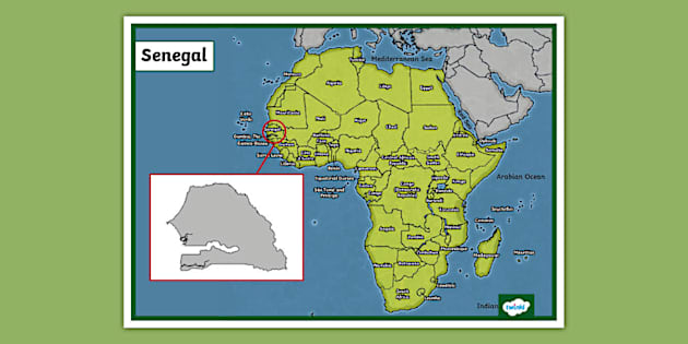 Map Of Africa Senegal Display Poster Teacher Made Twinkl T G 1720088333 Map Of Africa Senegal Display Poster Ver 2
